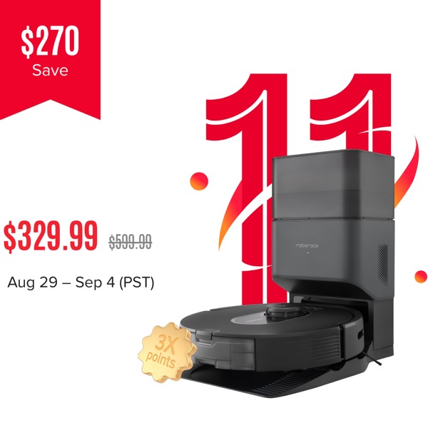 Roborock Q5 Max Plus robot vacuum with auto-empty dock